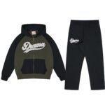 ARMY GREEN SCRIPT STUD TRACKSUIT