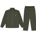 ARMY GREEN STA BAGGY NYLON TRACKSUIT